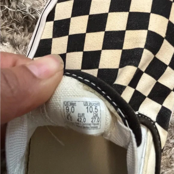 Vans Black and Cream Checkerboard Slip-Ons - Picture 2 of 7